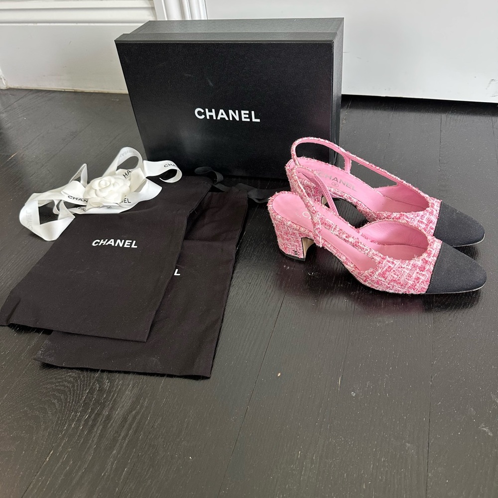 Chanel Tweed Slingback Coco Heel CC - Picture 2 of 6